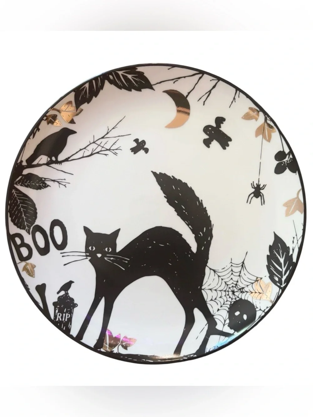 Lenox Haunted Halloween Porcelain Accent Plates Set Assorted Spooky Gothic Fall